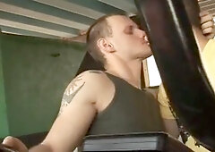 two sumptuous guys encounter each other at the gym for gay sex