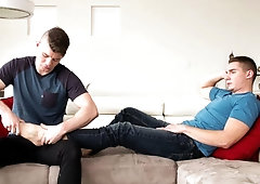 Kinky couch fuck scene starring Connor Halsted and Spencer Laval