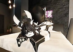 Hard sex with a busty furry girl in Roblox