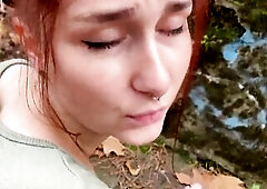 Pickup. A redhead student gets nude on the street and bangs for cash. KleoModel