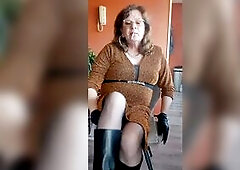 Enjoying a cigarette in gloves