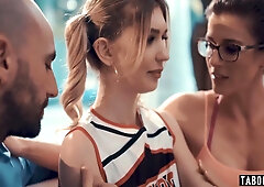 Lures Teen 18+ Cheerleader Into Threesome Fuck 6 Min