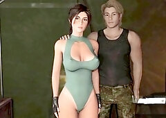 Croft gets filled with cum while being watched