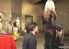 Dude anal banged by ebony shemale