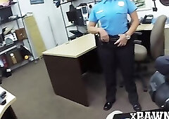 Slutty policewoman fucks with pawnbroker for extra money