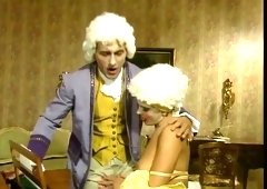 Lovely aristocratic sexy babe shows her goodies and sucks dick