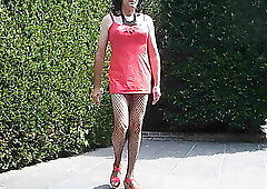 Kiana smoking red dress