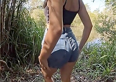 Amateur, hot and horny, licking pussy