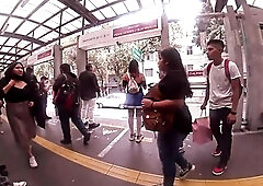 That Babe was wearing a very short petticoat and that babe can't assist but rub my penis on her buns, ARRIMONES CDMX