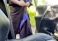 Outdoor adventure with obstacles featuring amateur crossdresser Ravengrey in pantyhose