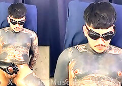 Tattooed Dollor edged for his cum