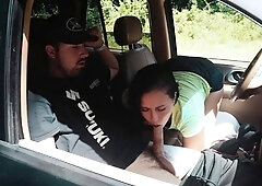 Brunette amateur blowjob and cock riding to earn some cash