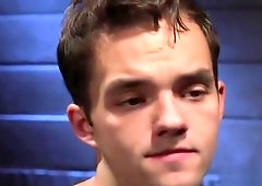 Young sub drops to his knees for cock