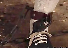 Homecoming slave training for slutty lesbian girl with BDSM mistress