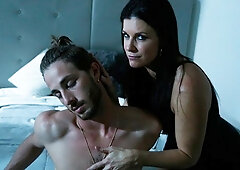 Gorgeous brunette chick India Summer fucked in the doggy style