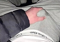 German dad in truck with precum in grey CK cum-shot - PhantomGentX