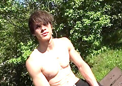 EastBoys - Daniel Donovan bends over outdoors
