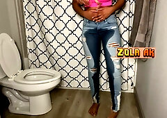 Didnt Feel Like Using The Toilet Ebony Jeans Wetting
