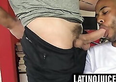 Threesome with Freddy and Marc both sucking my fat dick