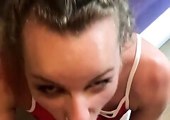 Wet and messy amateur blowjob and handjob