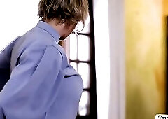 MILF doctor double penetrated by two TS