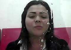 Spanish girl spitting in your face pov