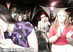 DANCING BEAR - Wild Party Cuties Suck Off Large Dong Hunk Strippers!