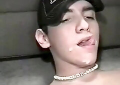Scally boy eats his own cum 6