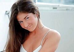 Beautiful Teen in White Lacy Panties is Too Adorable