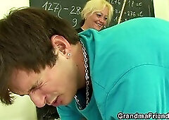 Granny teacher and boys teen