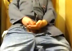 Watching dad wank off his uncut cock 6