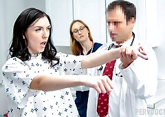 Gorgeous brunette Ophelia Kaan fucked in the doggy style