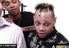 ACCIDENTAL GROUP SEX - Wicked Masseuse Adira Allure Gets Team-fucked By Her Clients FRENCH SUBTITLES