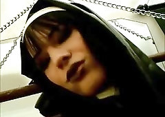 kinky t girl rubber nun drinks her own spunk