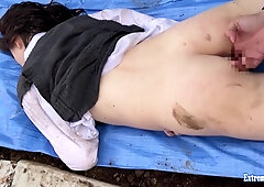 Misaki Azusa And Azusa Misaki In Bdsm Outdoors Kept In Shallow Grave Boots On Face Cumshot Facial Extreme Domination