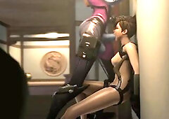 NYL-Tracer, Widow, Lenience CG Futanari Animation