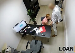 Hungarian redhead MILF Kiara Lord auditions with bold office oral