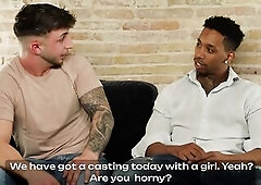 Sata Jones likes 2 hard interracial weenies in her taut holes at the same time