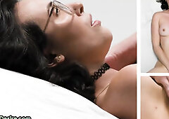 Casting solo nerdy babe masturbates her pussy until orgasm