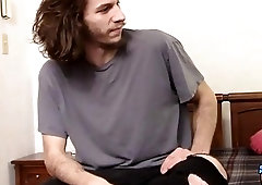 Straightie jerks off and cums solo