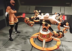 Cyber Fuck Machine In Action! Sexy Shemale Plays With Super Busty Girl
