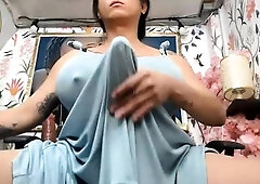 Hot amateur shakes her big boobs