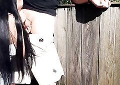 [BTS] Risky outdoor facefuck and cum in mouth. We did it at the hunting tower!
