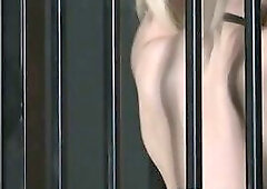 BDSM XXX Big breasted blonde gets a hardcore lesson inside her cage