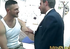 Classy Dan Broughton drilled doggystyle by hunk contractor