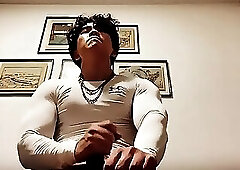 Hot Asian Guy In Gym Gear Playing With His Dick Cums Hard Extended