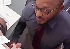 Dillon Diaz gets anal sex from tattoed TS boss Gracie Jane