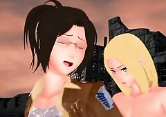 Futanari Attack on Titan - Krista x Hange Zoe - CG Comics