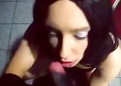 sexy tranny sucks my cock