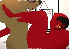 A happy afternoon in the office with a hot demon.